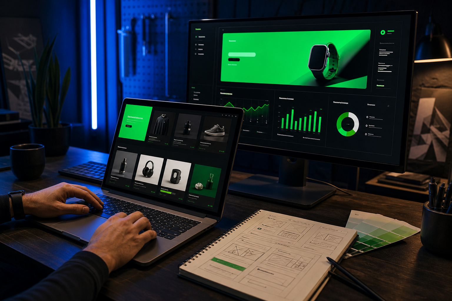 Website design and performance workspace